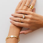 Anel de Folhas Entrelaçadas Banhado a Ouro 18K