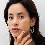 Brinco de Argola Entrelaçada Banhada a Ouro 18K