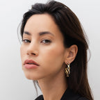 Brinco de Argola Entrelaçada Banhada a Ouro 18K