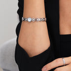 Bracelete Colmeia de Zircônia Prata
