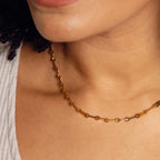 Colar de Corrente de Clip Banhado Ouro 18k