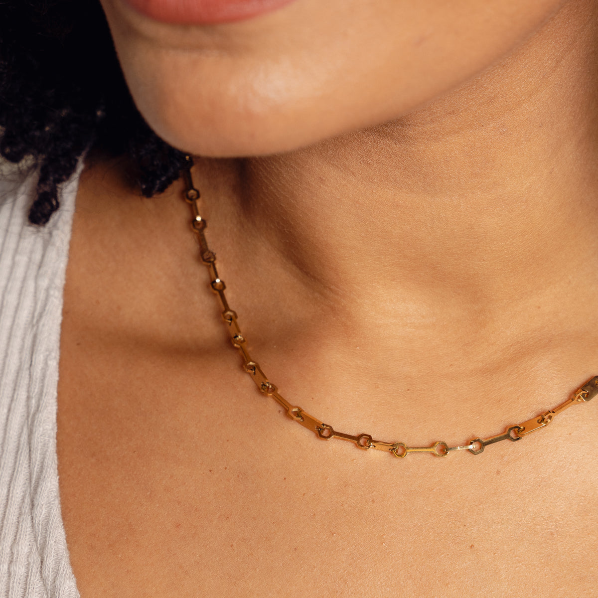 Colar de Corrente de Clip Banhado Ouro 18k