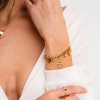 Pulseira Pingente Hamsa Banhado a Ouro 18k