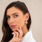Brinco Argola em Pingente de Corrente Banhado a Ouro 18k