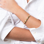 Bracelete de Pedras Azuis Banhado a Ouro 18k