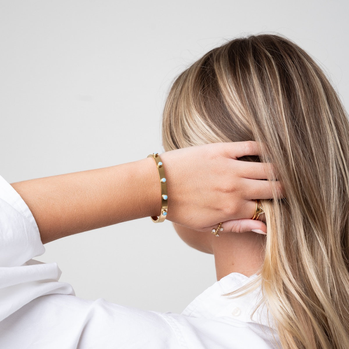 Bracelete de Pedras Azuis Banhado a Ouro 18k