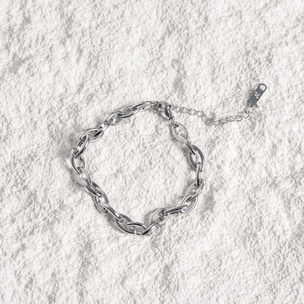 Pulseira Corrente Oval Prata