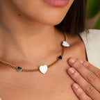 Colar com Corações Banhado a Ouro 18K