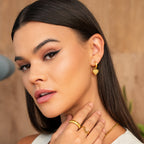 Brinco Pingente Coração Banhado a Ouro 18k