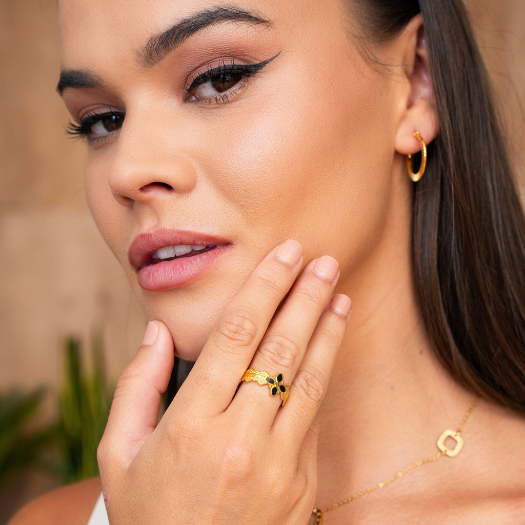 Anel Ibiza Ajustável Banhado a Ouro 18K