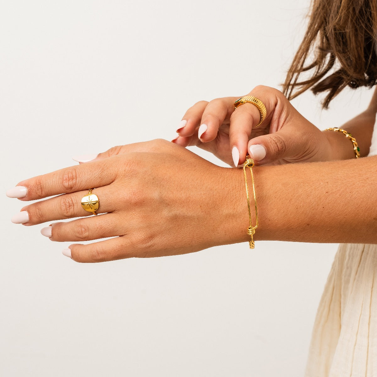 Bracelete Milano Trançado Banhado a Ouro 18k