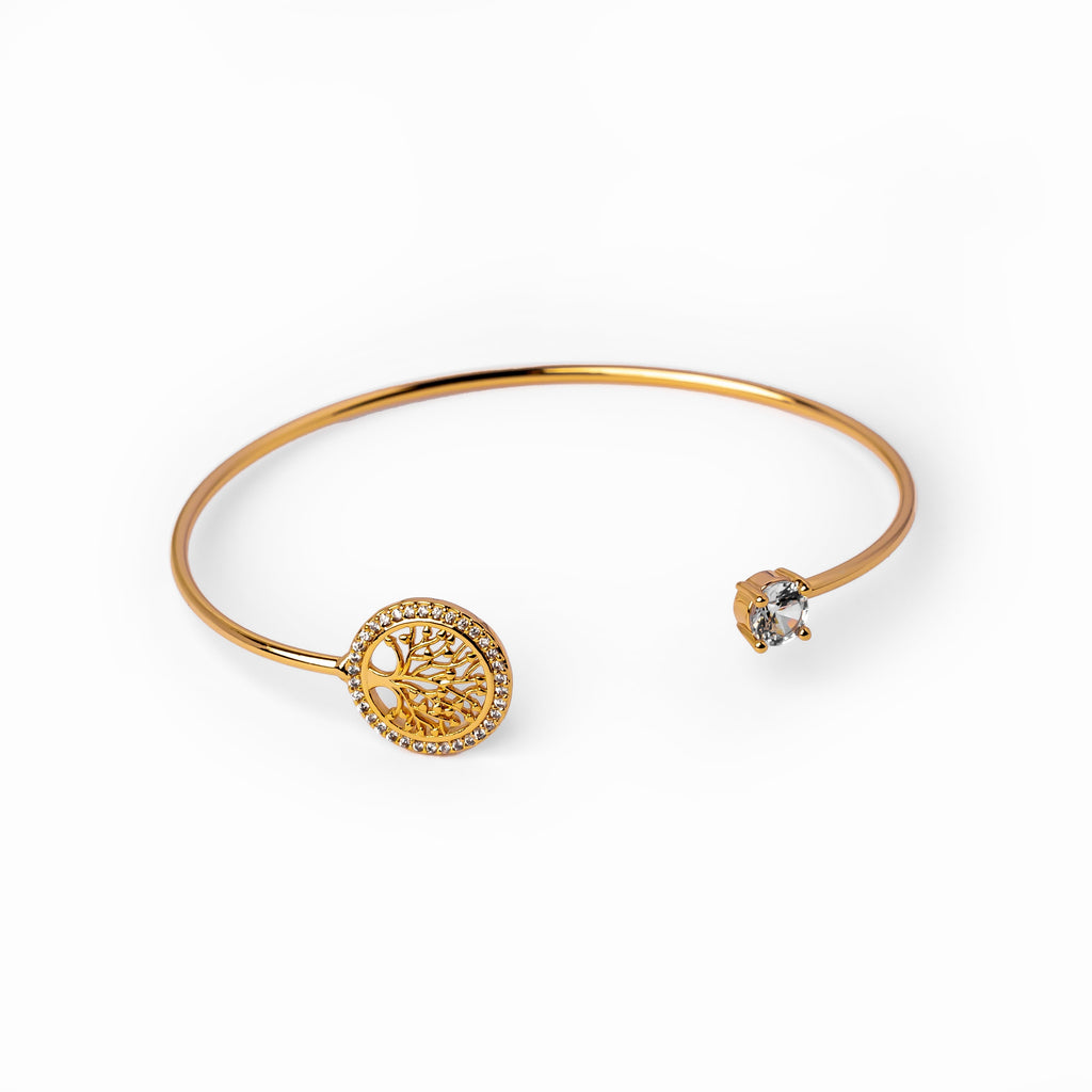 Bracelete Arvore de Vida Banhado a Ouro 18K