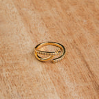 Anel 3 Pontas Ajustável Banhado a Ouro 18K