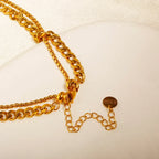 Colar Duplo com Cristal de Zircônia