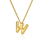 Colar Inicial Letra Formato Balão Banhado a Ouro 18k