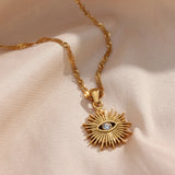 Colar Dourado Pingente Sol Banhado a Ouro 18k