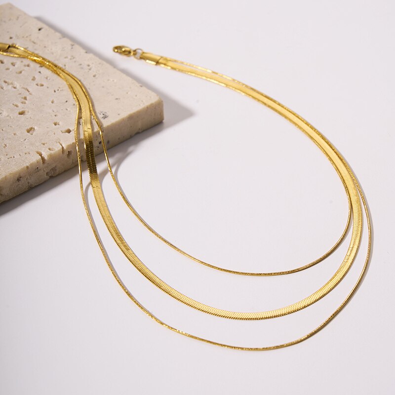 Colar Triplo Banhado a Ouro 18K