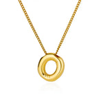 Colar Inicial Letra Formato Balão Banhado a Ouro 18k