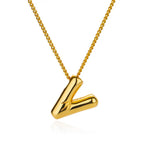 Colar Inicial Letra Formato Balão Banhado a Ouro 18k