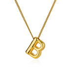 Colar Inicial Letra Formato Balão Banhado a Ouro 18k