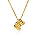 Colar Inicial Letra Formato Balão Banhado a Ouro 18k