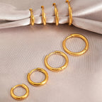 Kit 4 Argolinhas Douradas Banhado a Ouro 18k