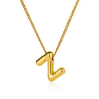 Colar Inicial Letra Formato Balão Banhado a Ouro 18k