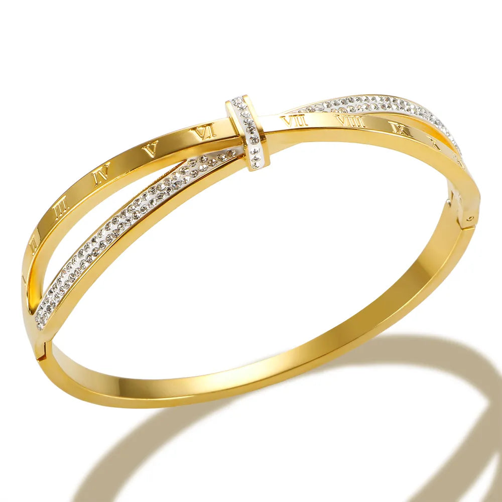 Bracelete Números Romanos Banhado a Ouro 18k
