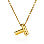 Colar Inicial Letra Formato Balão Banhado a Ouro 18k