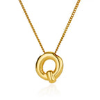 Colar Inicial Letra Formato Balão Banhado a Ouro 18k