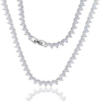 Colar Riviera Coração com Cristais de Zirconia