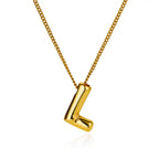 Colar Inicial Letra Formato Balão Banhado a Ouro 18k
