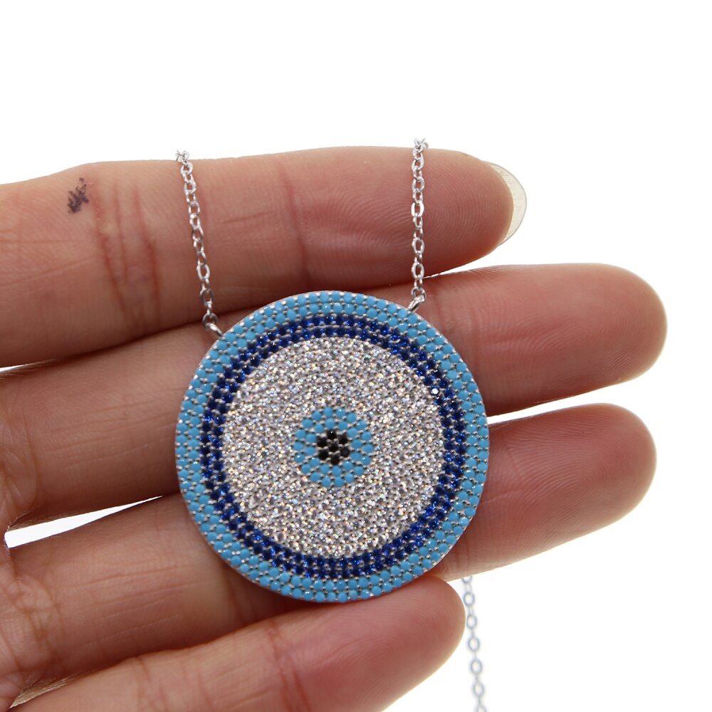 Colar com Micro Zircônias Olho Grego