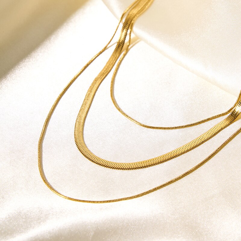 Colar Triplo Banhado a Ouro 18K