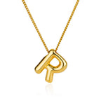 Colar Inicial Letra Formato Balão Banhado a Ouro 18k