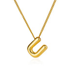 Colar Inicial Letra Formato Balão Banhado a Ouro 18k
