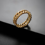 Anel de Corrente Banhado a Ouro 18K