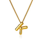 Colar Inicial Letra Formato Balão Banhado a Ouro 18k