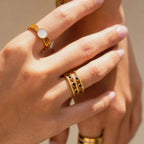 Anel Minimalista Athena Banhado a Ouro 18k