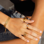 Anel Minimalista Athena Banhado a Ouro 18k