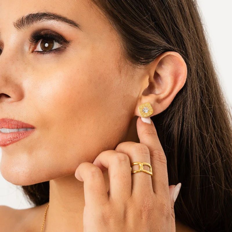 Anel Helena Ajustável Banhado em Ouro 18k
