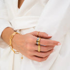 Anel Zaira Dupla Camada Banhado a Ouro 18k