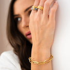 Anel Zaira Dupla Camada Banhado a Ouro 18k