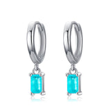 Brinco Prata de Argola com Pingente Turmalina Paraíba Azul