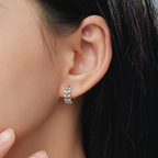 Argola Folhas com Zircônia
