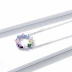 Colar com Pingente Redondo com Cristais Colors