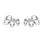 Brinco Triplo Argolinhas com Zircônia - Prata 925