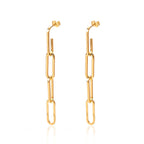 Brincos Dourados de Corrente Banhado a ouro 18k