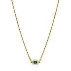 Colar Selene com Pedra de Esmeralda Banhado a Ouro 18k