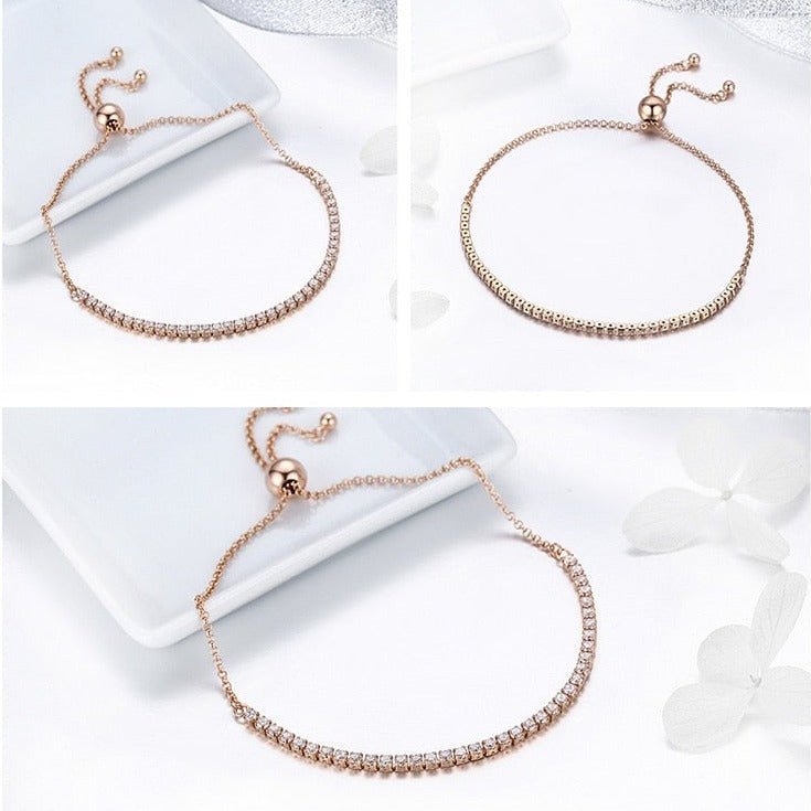 Pulseira Regulável Trendy com Zircônias em Prata